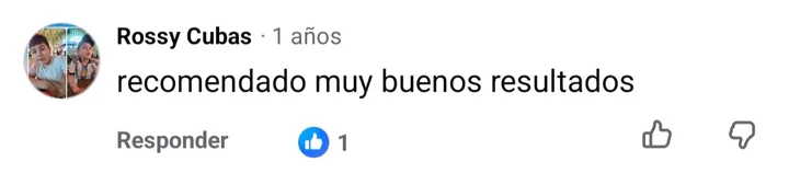 Captura del comentario de Rossy Cubas en Facebook